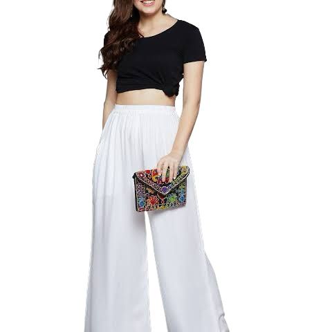 White jersey palazzo for women and for girls