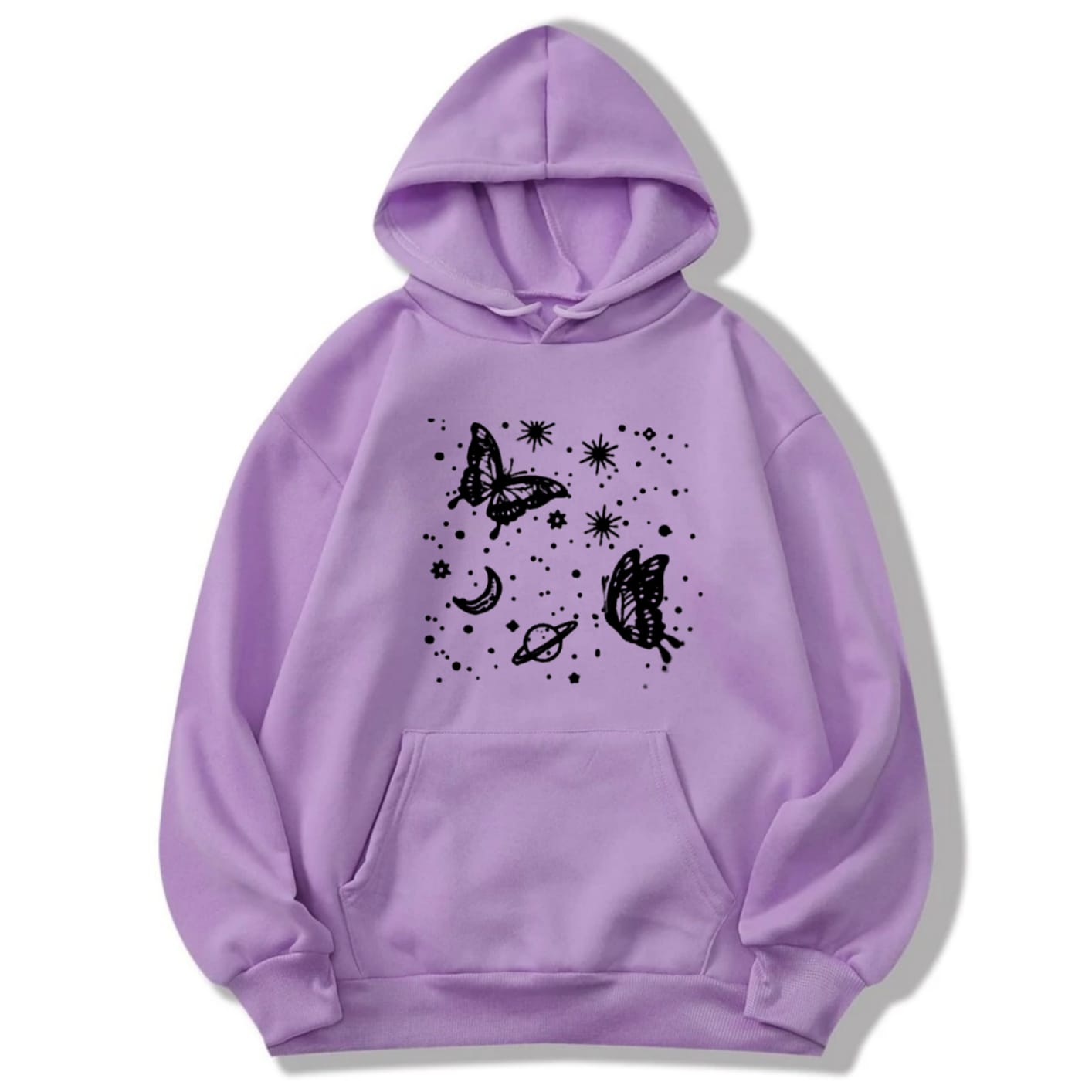 Lilac Butterfly Printed Hoodies For Girls & Women - Comfy & Cozy Hoodies For Girls