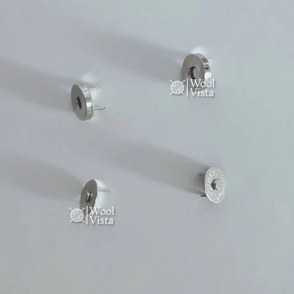 MAGNETIC BUTTONS FOR BAGS & PURSES – METAL MAGNET LOCK CLOSURE FOR DIY BAG MAKING ACCESSORIES (PACK OF 5)