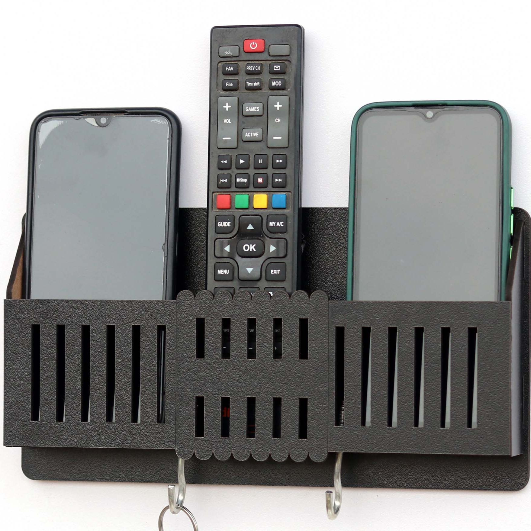 Multi-Purpose Wall Mount Remote Holder Charging Stand, Mobile Dock, Key ...
