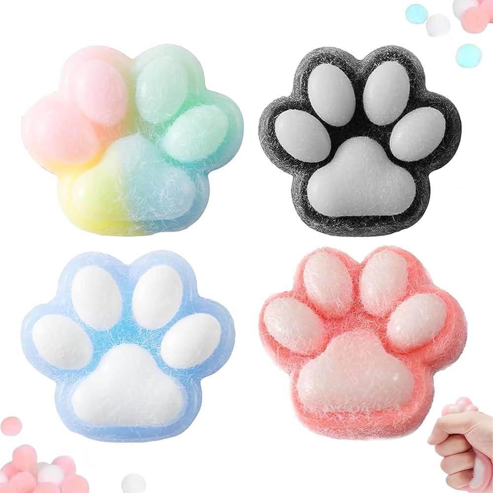 Squishy Cat Paws , Cat Paw Anti-Stress Toy' Cat Squishy Squeeze Toy, Cat Paw Squeeze Toy with Balls, Sensory Toy, Anti Stress Toy
