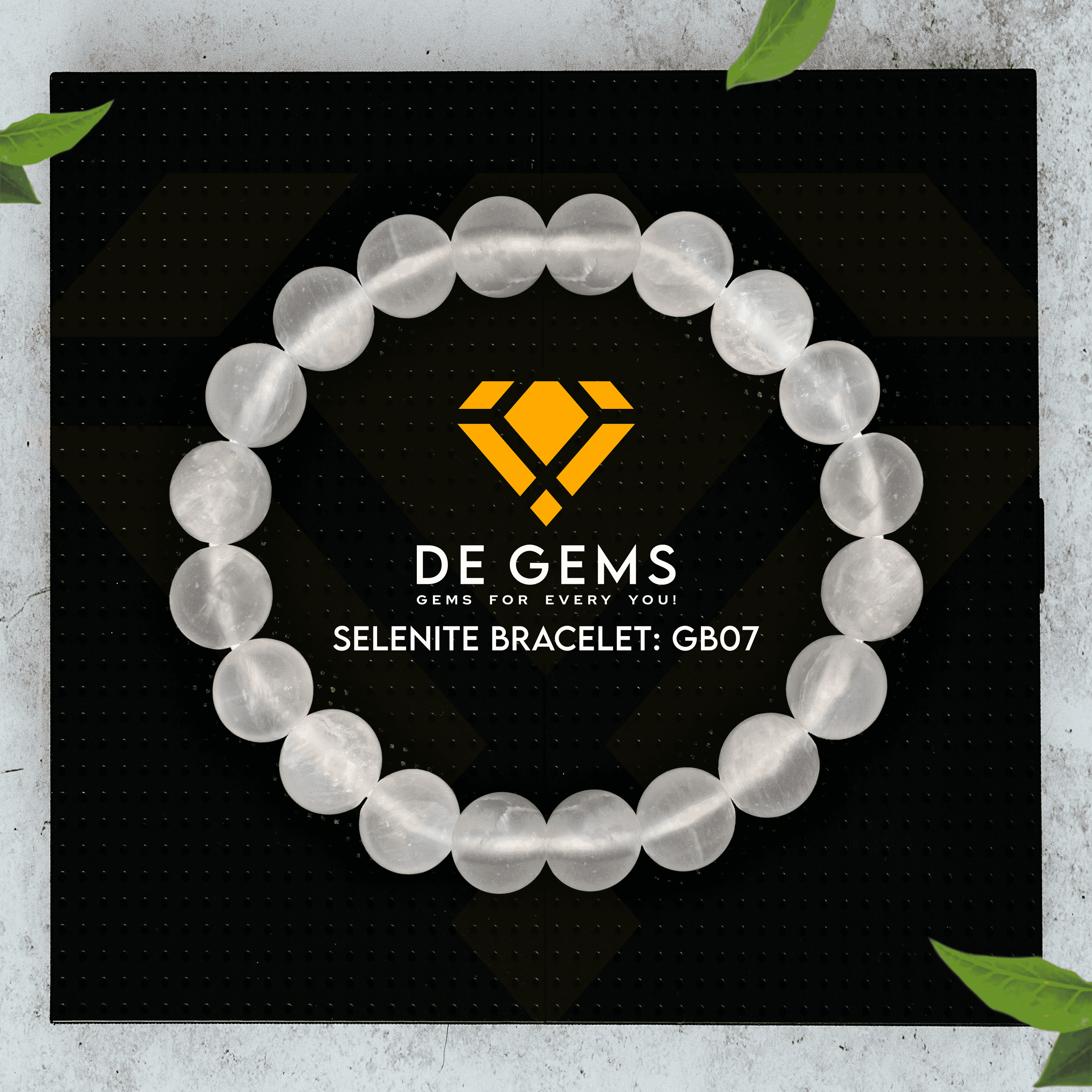 Natural Selenite Healing Gemstone Bead Bracelet for Men and Women