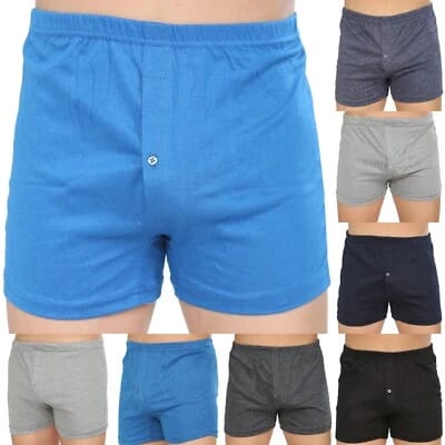Men’s Plain Jersey Boxer Shorts 100% Cotton | Classic Comfortable Underwear for Men | Soft Breathable Loose Fit Boxers | Elastic Waist Sports & Regular Wear Pants | Random Colors Daily Wear Sleepwear Shorts