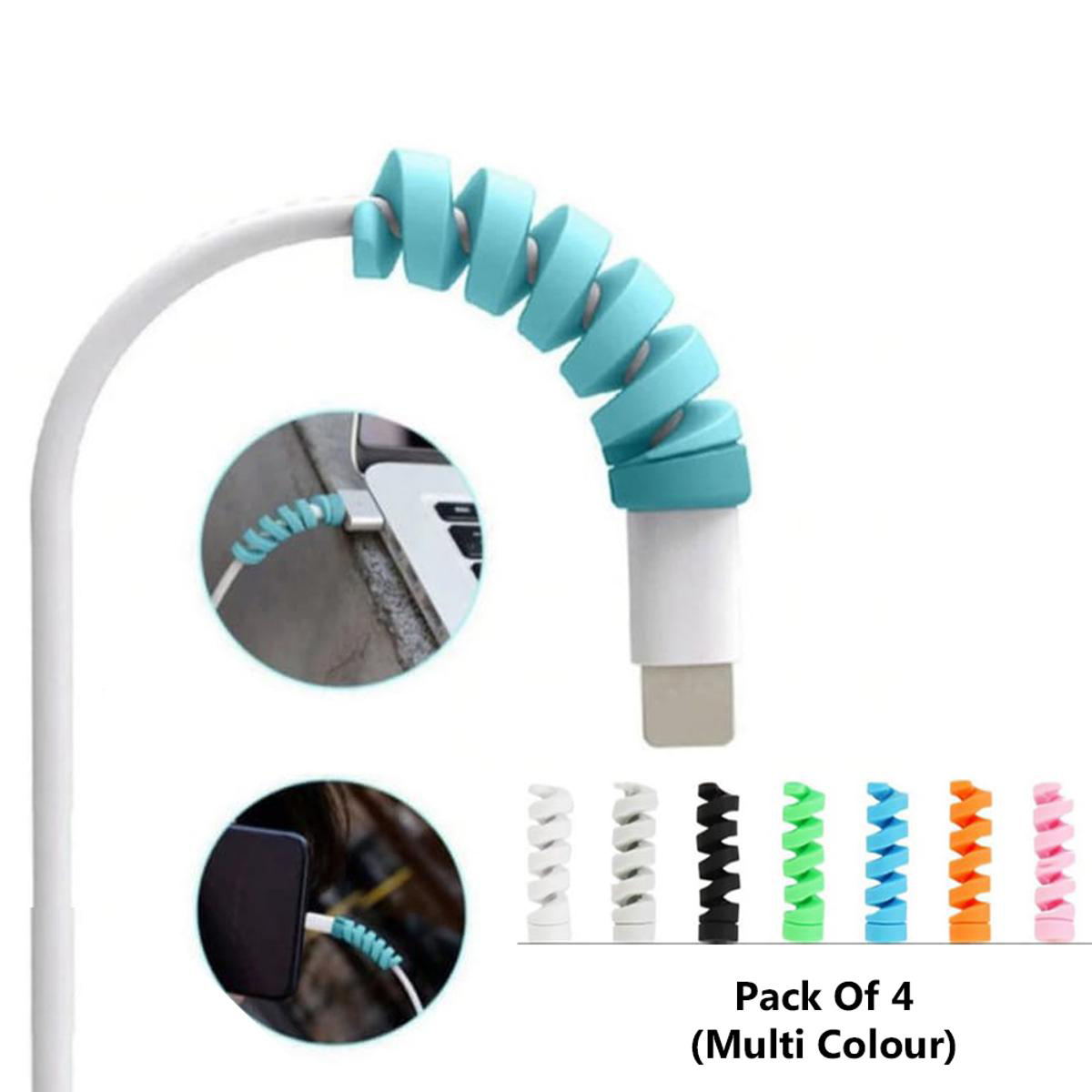 Energy - ENRG 4 in 1 Spiral Silicone Cable Protector Bobbin winder For Android Iphone Handsfree Headphones Earphones Handfree Fast Charging Charger price in Pakistan