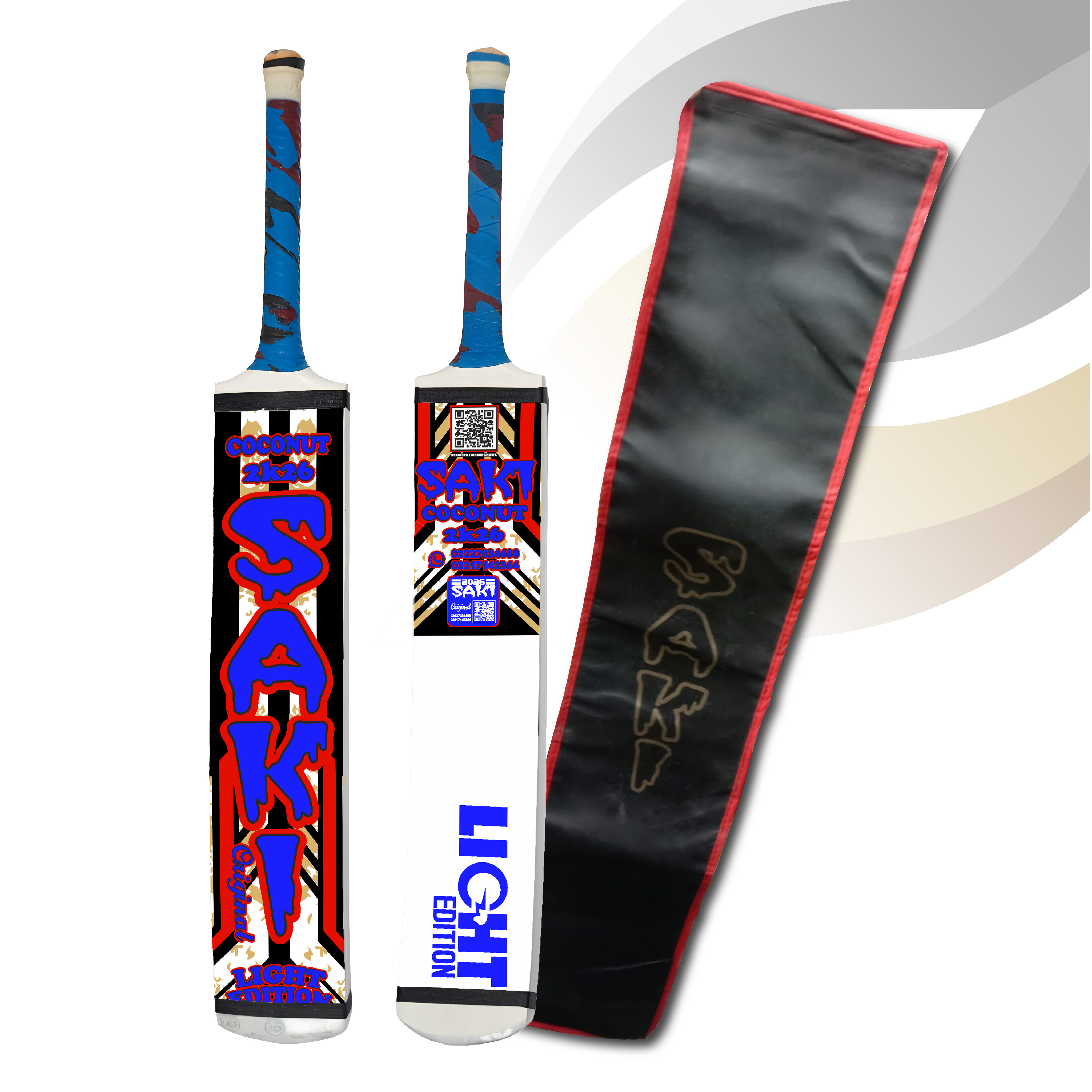 Saki Sports Cricket Bat with New Stickers  Durable Full Size Bat for Power Hitting  Halfcan handle
