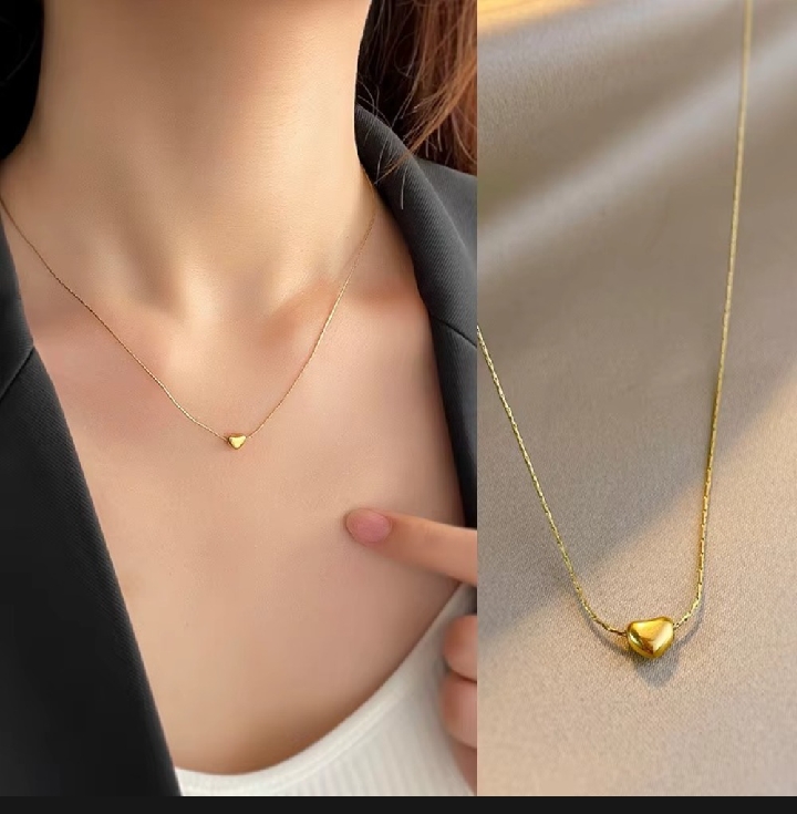 Stainless Steel Golden Heart Locket For Girls & Women | Perfect Gift for Girls & Women | Modern Stainless Steel Necklace Design| Mini Heart Necklace| Stainless Steel.