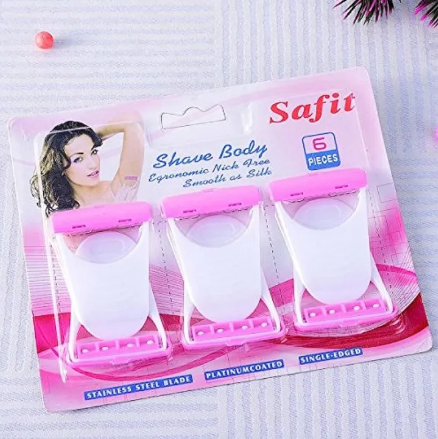 Women Razor Blade Hair Removal Disposable blades 6 PC Safety Stainless blade Shaving Razor Shaver Hair Remover for Girls Razor