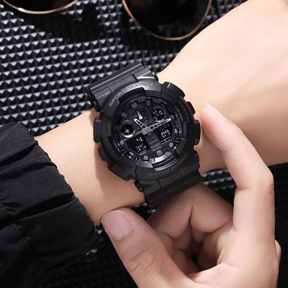 Sports Dual Time watch Black New Good Watch Daraz.pk