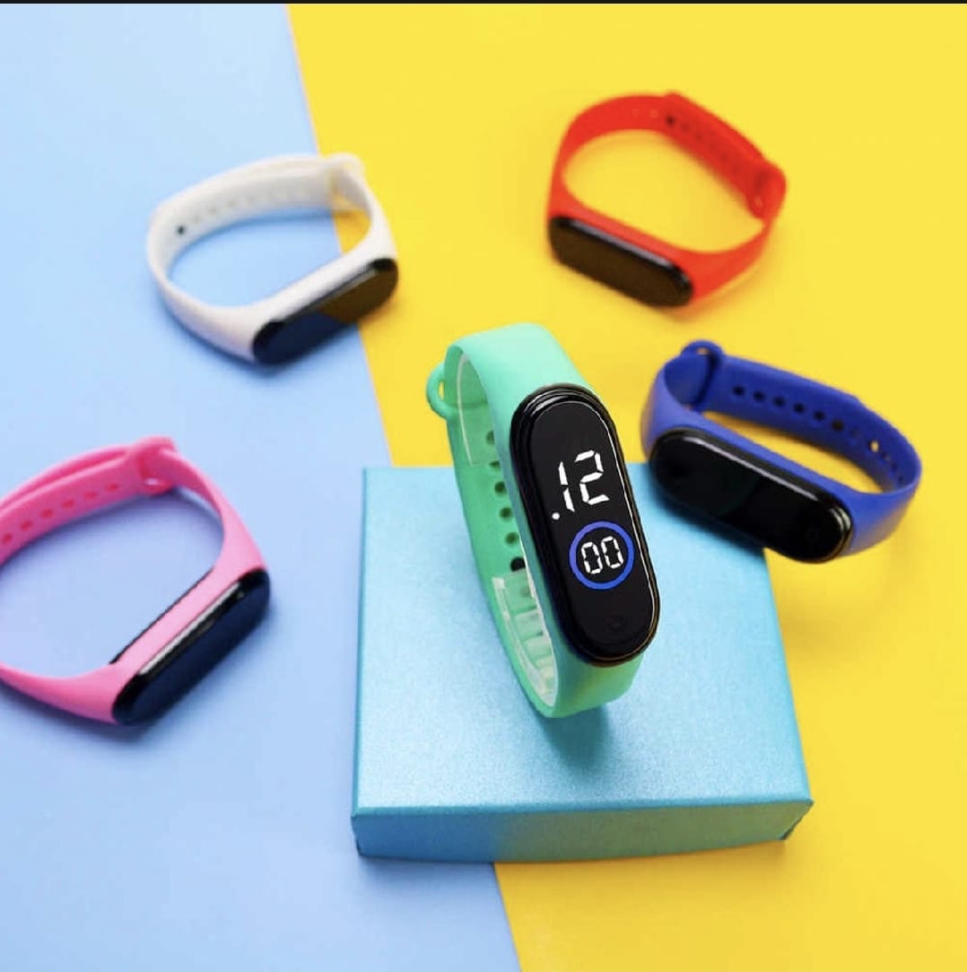M4 Touch Waterproof Sport Led Digital Watch  for Girls | Simple & Soft Silicon Strap | Pastel Colors For Ladies Girls Boys & Kids