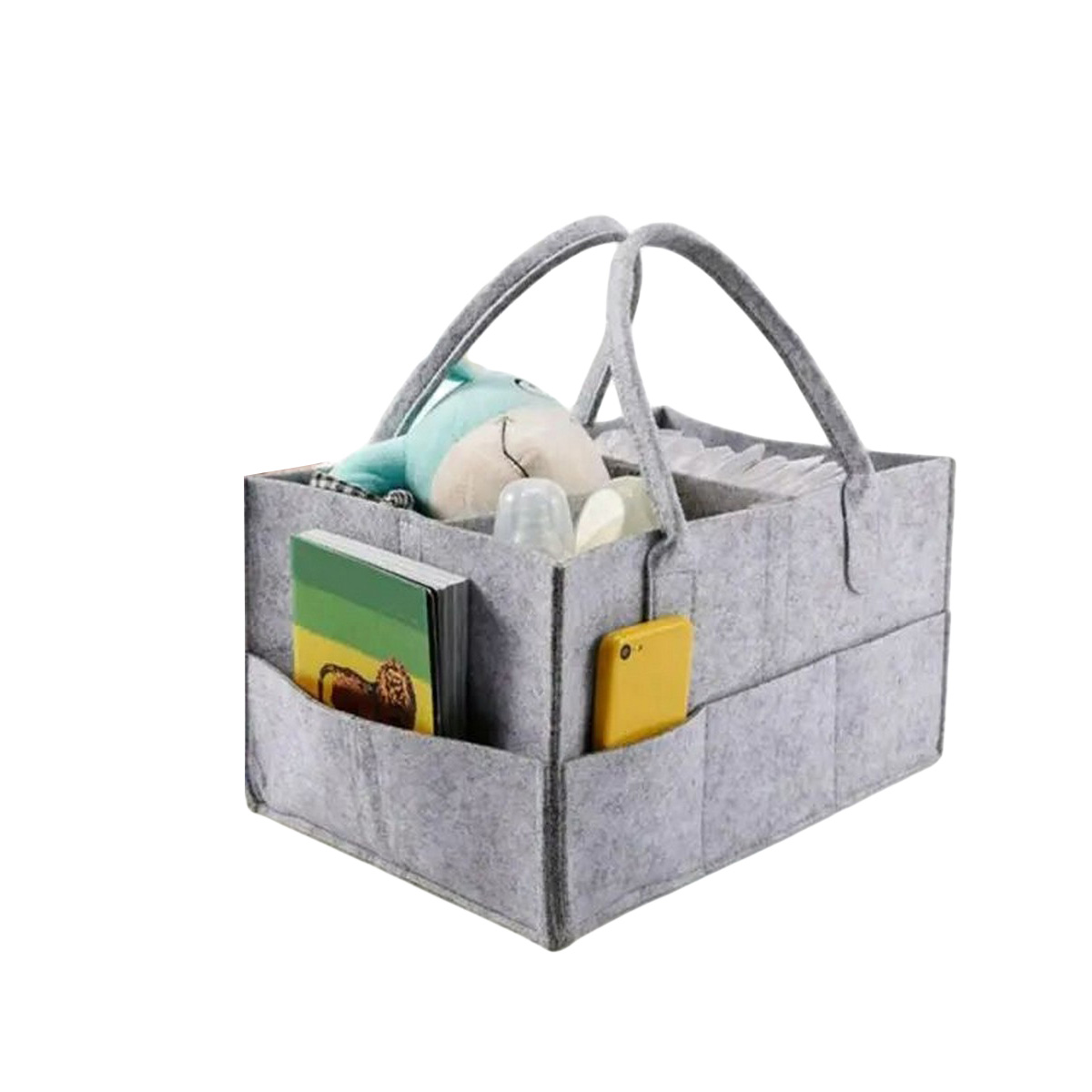 Baby Diaper Caddy Organizer - Portable Storage Basket - Essential Bag for Nursery, Changing Table and Car - Waterproof Liner Is Great for