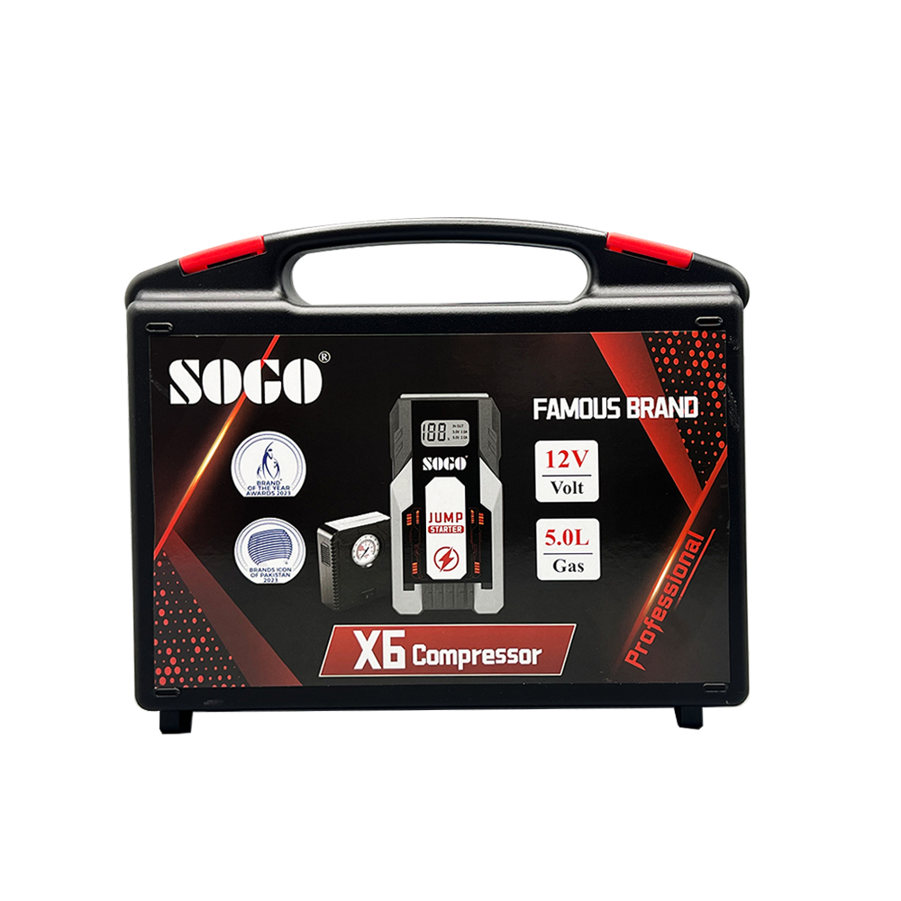 Car Battery Jump Starter, Air Compressor & 6,000mAh Power Bank X6