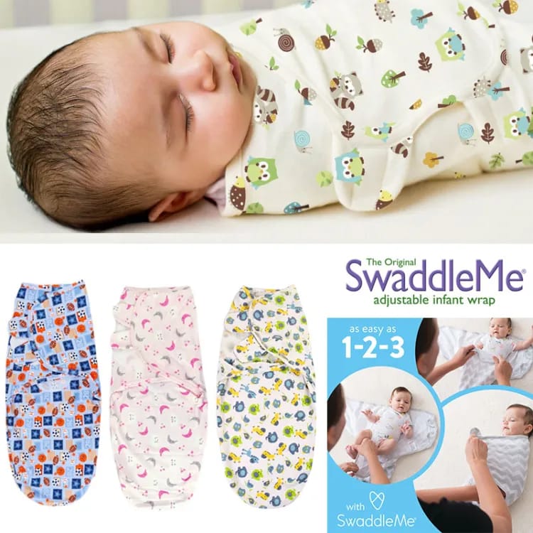 High Quality White Super Soft 100% Cotton SwaddleMe Swaddle Me Ultra Comfort Adjustable Swaddle Infant Baby Wrap - Baby Swaddle Wrap New Born Baby Swaddle Wrap Swaddle Wrapping Sheet Baby Swaddles