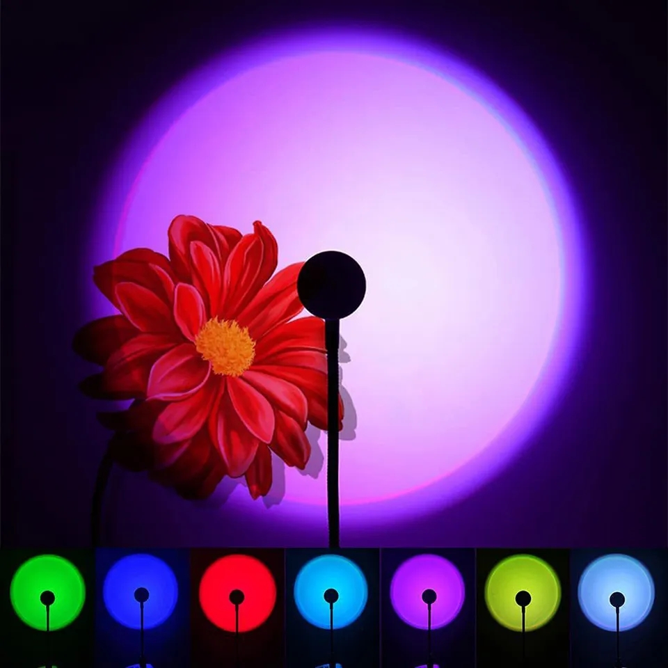 Remote Control Sunset Lamp Projector 16 Colors Changing RGB | Mobile Photography Backgrounds Accessories Lighting Kit Wallpaper