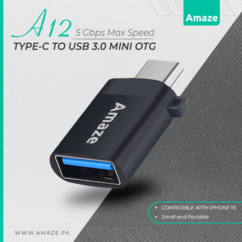 AMAZE TYPE C TO USB 3.0 MINI OTG ADAPTER MODEL A12