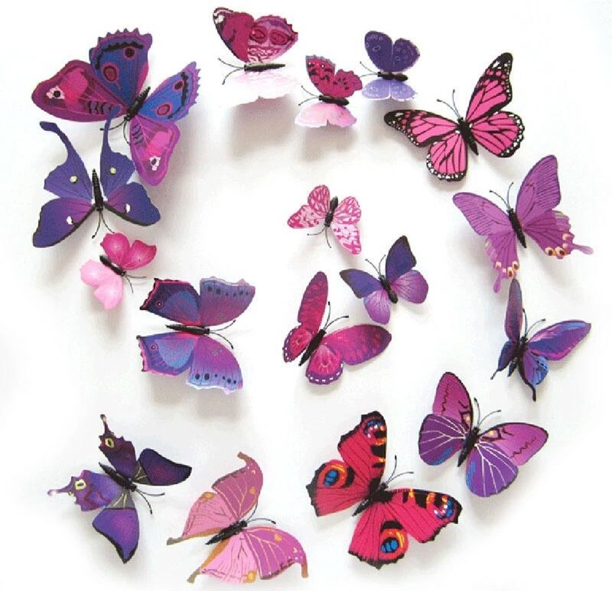 Mode Schmetterling Aufkleber 12 Stück, stilvolle wasserdichte PVC