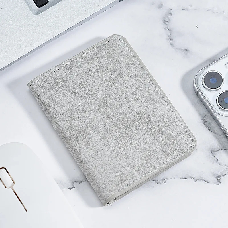 Slim Short Wallet for Men | Minimalist Leather Card Holder with ID Window & Cash Slot