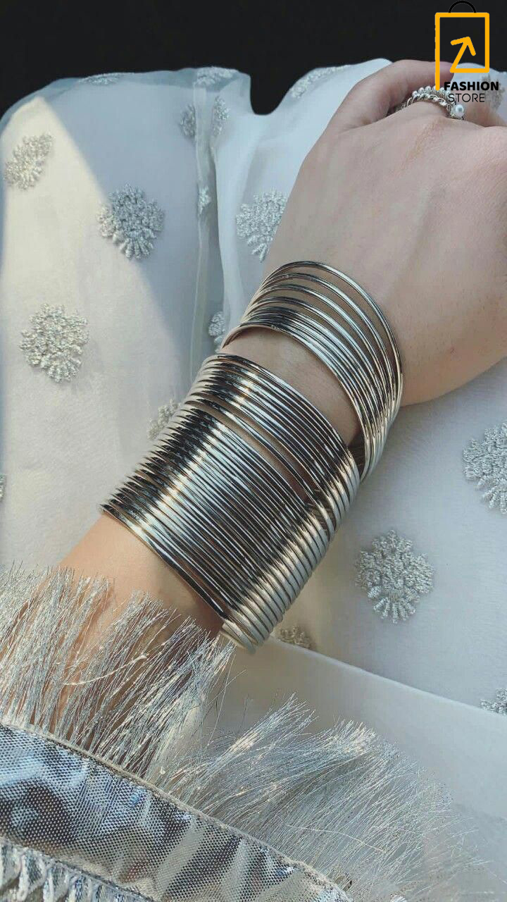 silver steel bangles