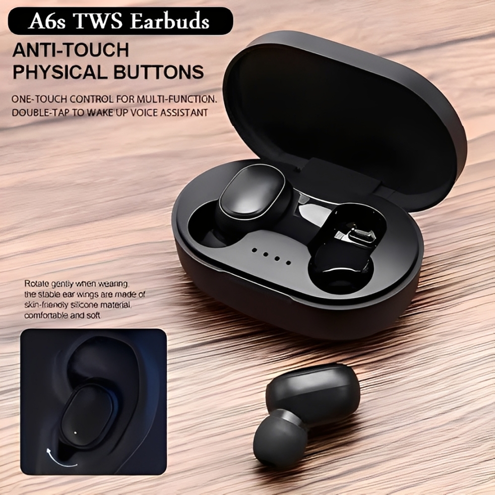 A6s TWS (True Wireless Stereo) Bluetooth Airbuds Handsfree Earphones Earbuds Headsets / In-Ear (Connect With All Bluetooth Devices).