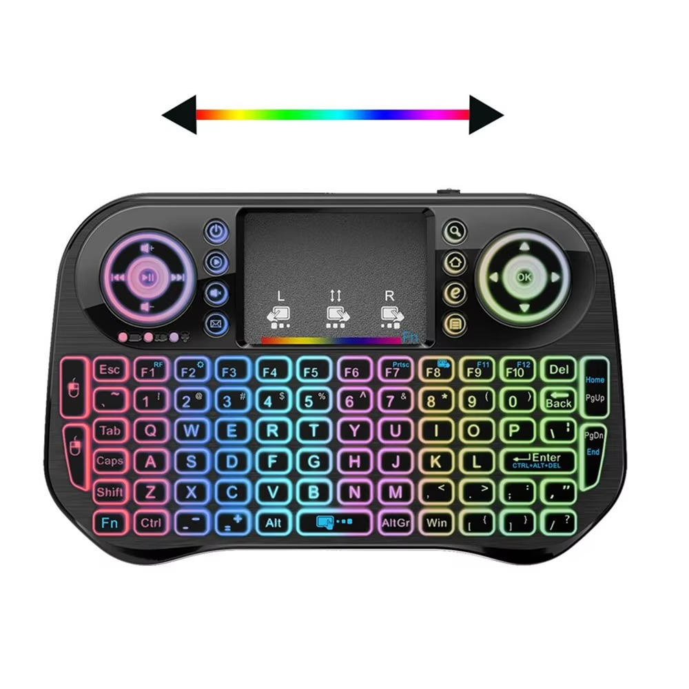 i10 MINI Wireless Keyboard + Bluetooth Touchpad 7 Color Backlight Light 2.4GHZ Full Control For LCD / LED / TV / PC / Mobile / Laptop