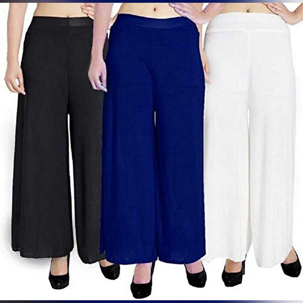Women Wide Leg Comfortable Plazo For Women And Girls Pack Of 3