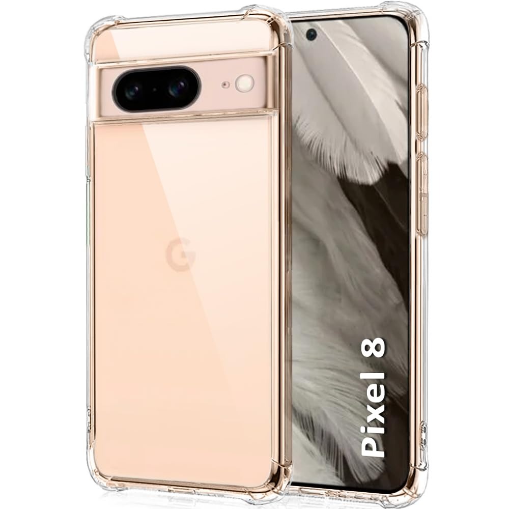 Google Pixel 8 Back Cover Transparent Extra Bumper Anti Shock Soft Crystal Clear Cover