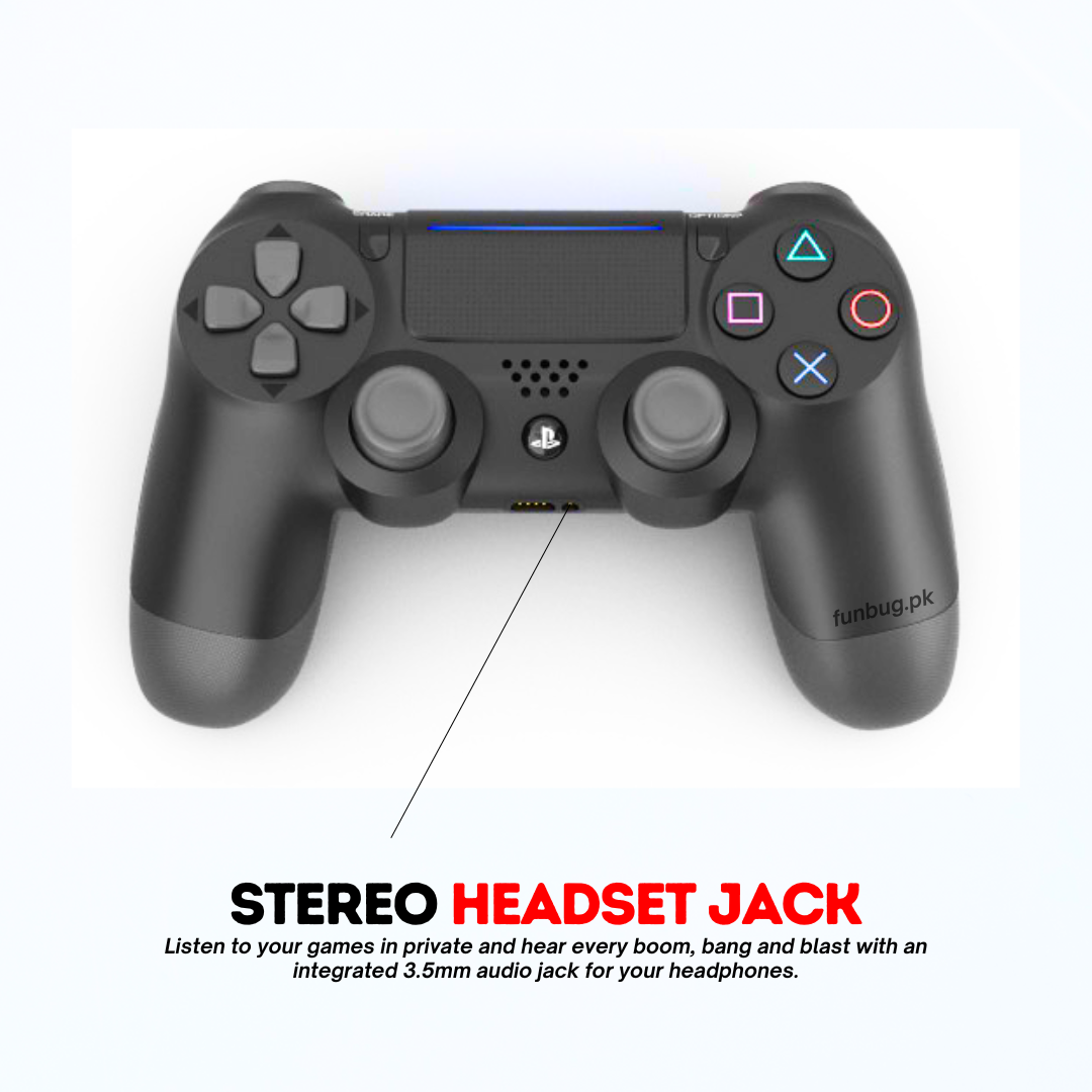 {High-Quality} DualShock 4 Wireless PS4 Controller ~ Bluetooth PlayStation 4 Controller ~ JoyStick JoyPad GamePad Remote Gaming Controller for PS4, PC, Laptop, Computer, Mobile, Android TV Box, Windows 7/8/10/11 XP & Vista, Android ~ By FunBug