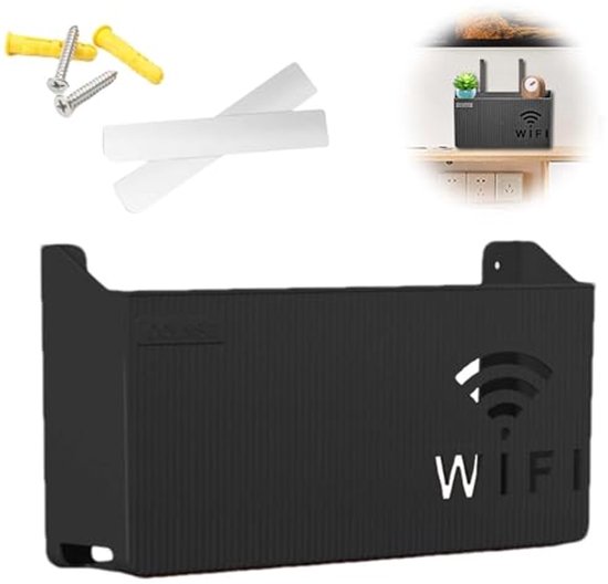 Wireless Wifi Router Shelf, Wall-mounted Cable Power Bracket Organizer, Router Wall Hanging Rack, Game Console Box, Self Adhesive Storage Rack, ABS Cable Organizer Box, Socket Power Cord Storage Shelf, Home Office Wall Organizer Management