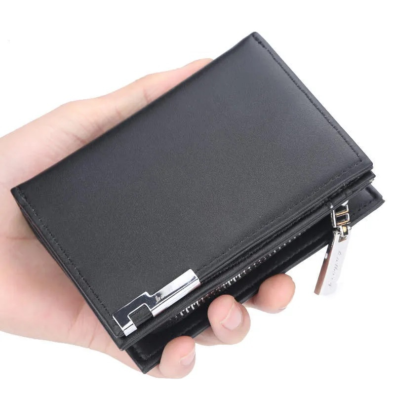 Baellery Short Wallet - Premium High-Quality PU Leather Wallet with Secure Zipper, Compact and Stylish Wallet Design for Men and Women
