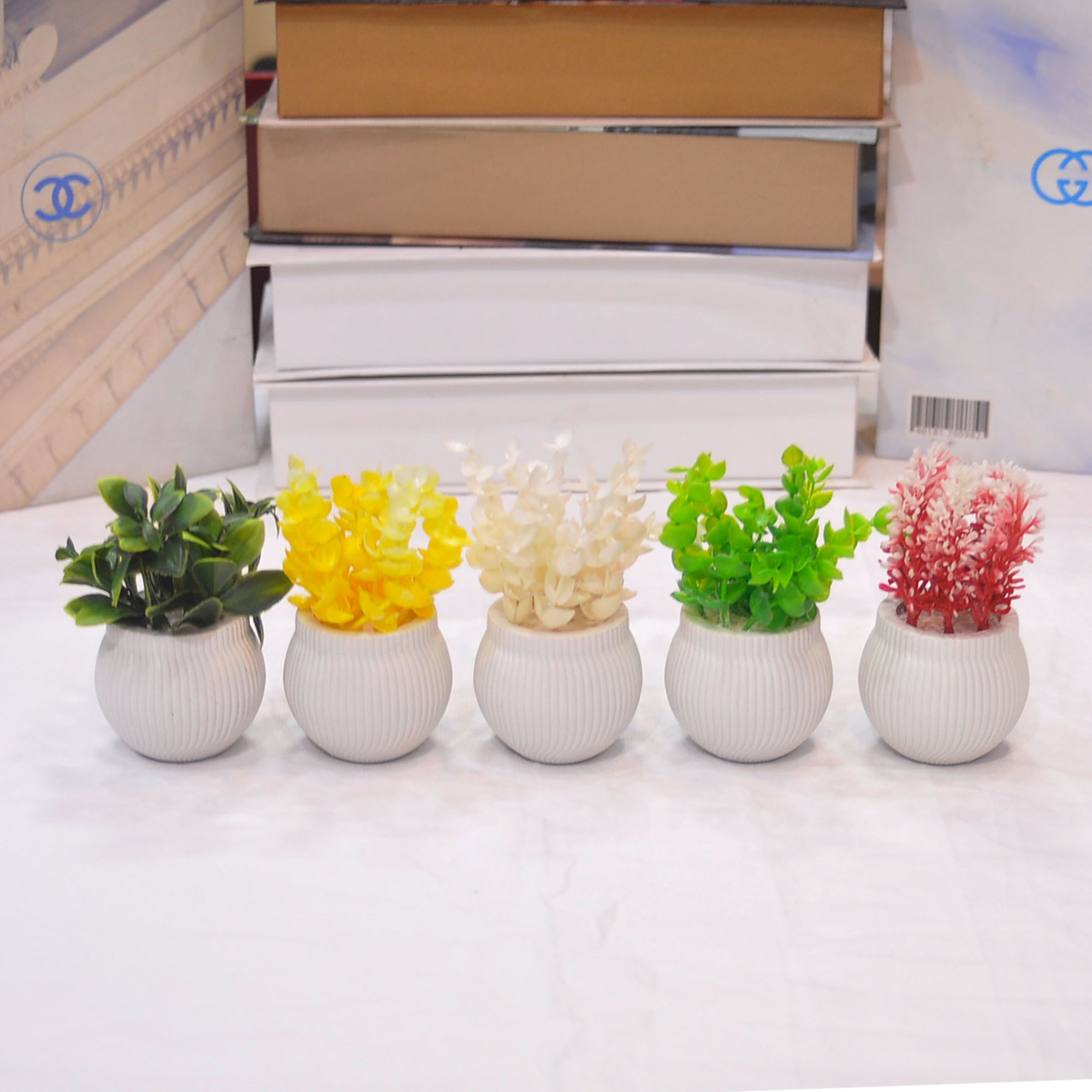 Pack of 3, 4, 5, and 8 Mini Plant Artificial Decoration Piece with pot