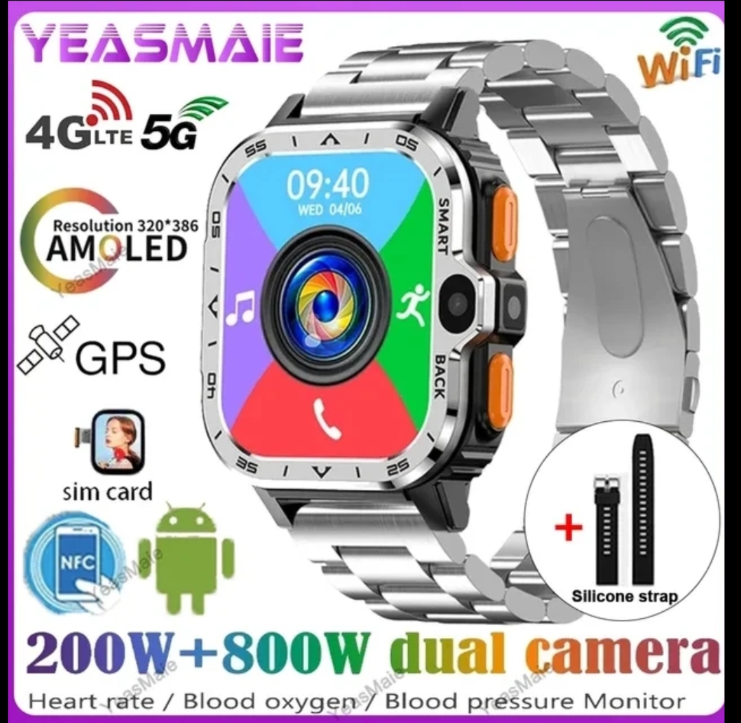 Android Smart Watch Men GPS 16/64G Storage HD Dual Camera NFC SIM Card