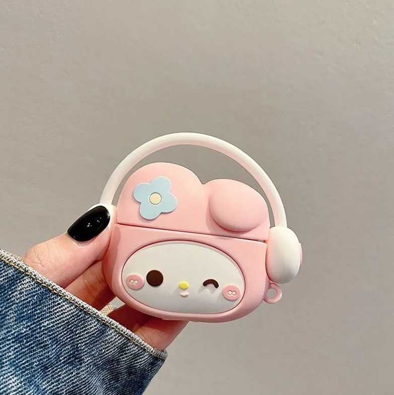 Cute Character 3D Silicone Protective Case Compatible for 𐤠irpods Pro 1 & 2 Case With Hook 𐤠irpods Protective Cover