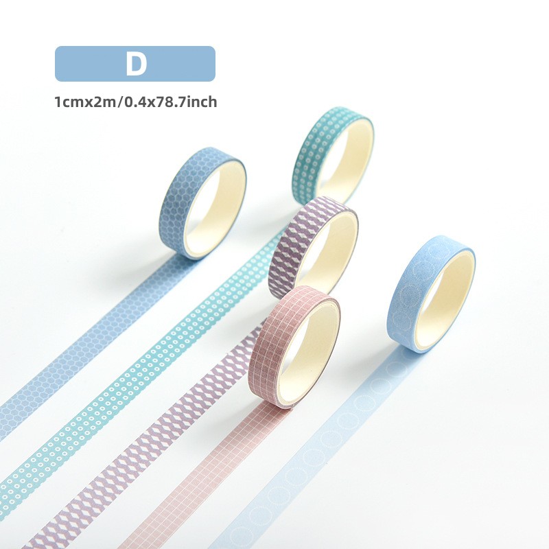 RHS Online 5 Rolls/Set Basic Decoration Series Washi Tape Decorative