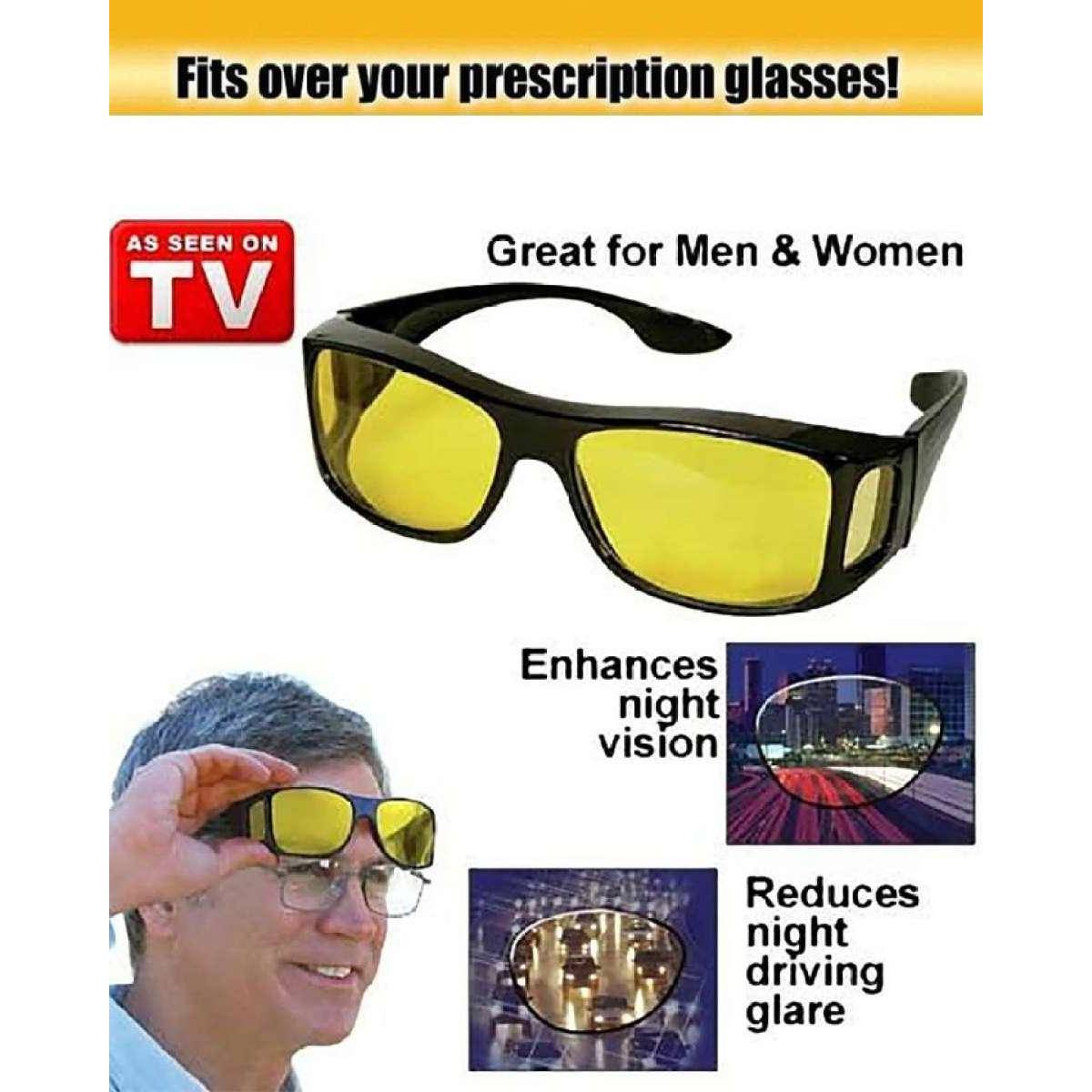 Night Driving Glasses For Men Womens Anti Glare Fit Over Prescription