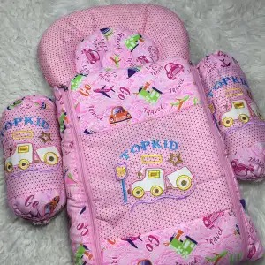 GP High Quality New Baby Sleeping Bag with 1 Pillow 2 Cushions Embroidered Print Zipper Multicolored Safety Baby Crib 0-1 Year Infant Portable Baby Cots Crib Infant Baby Sleeping Bag