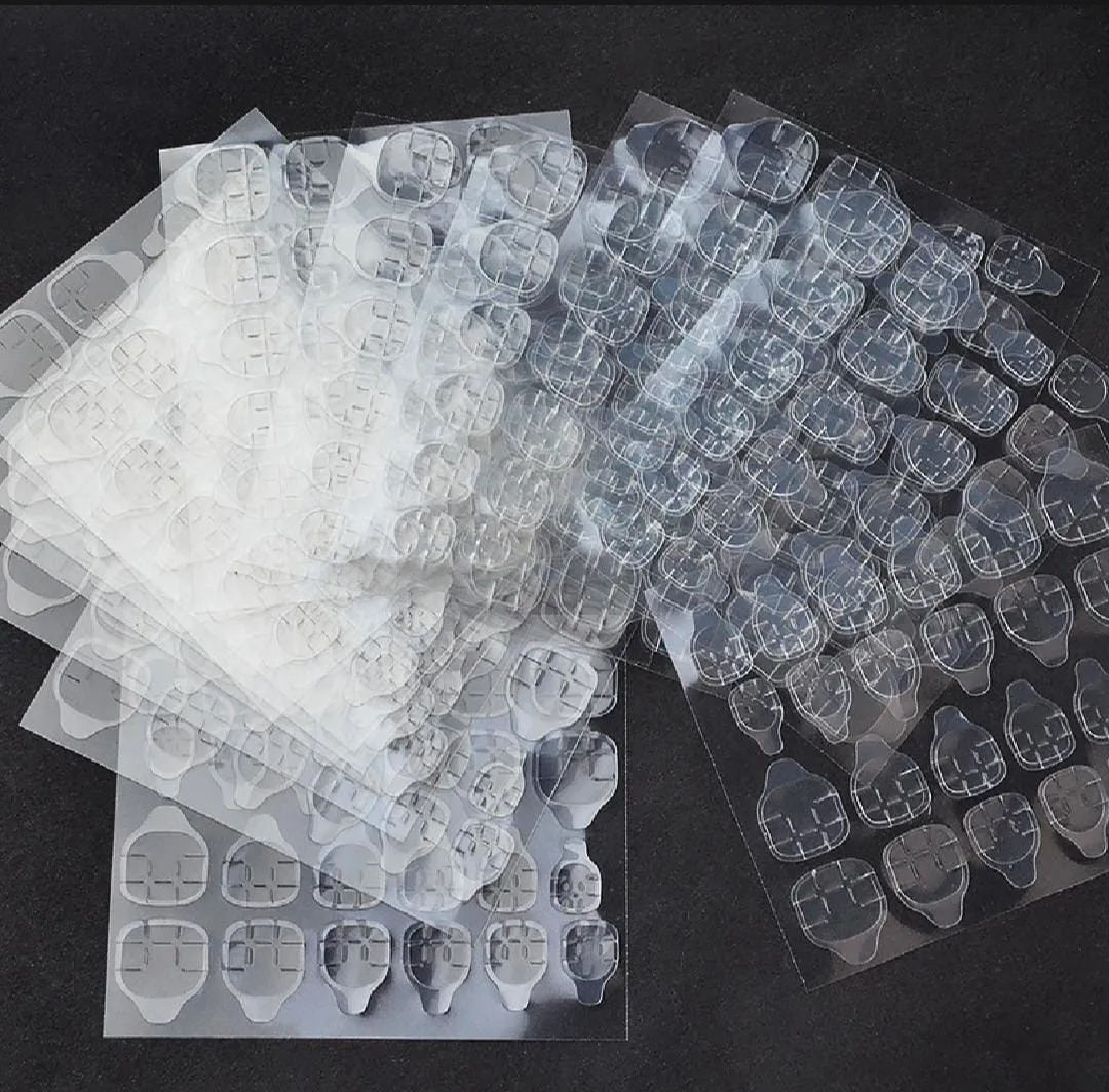 240 Pcs/10sheets False Nails Sticker Transparent Double-Side Adhesive Tapes Stickers Press On Nail Tips Extension Stick Tools