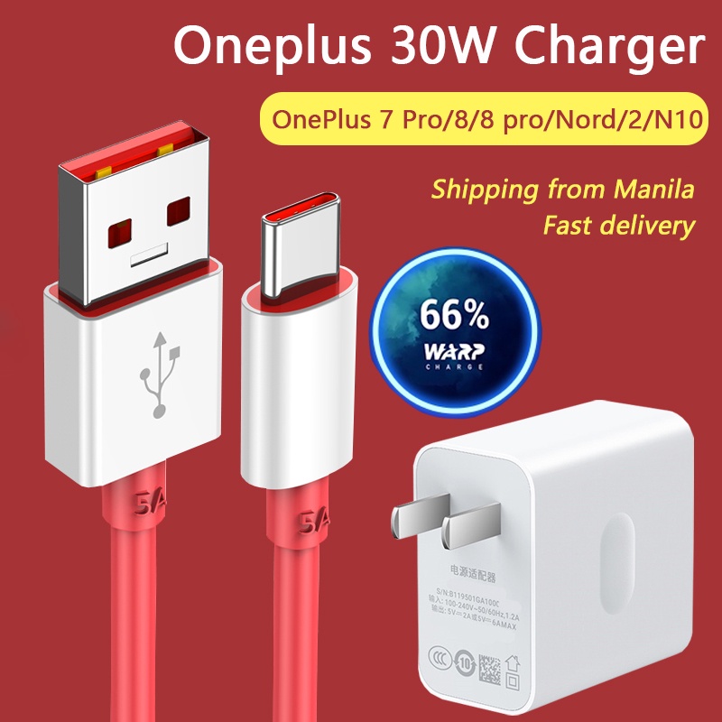 100% Original OnePlus 30W Warp Dash Charger 80W SuperVooc Charger
