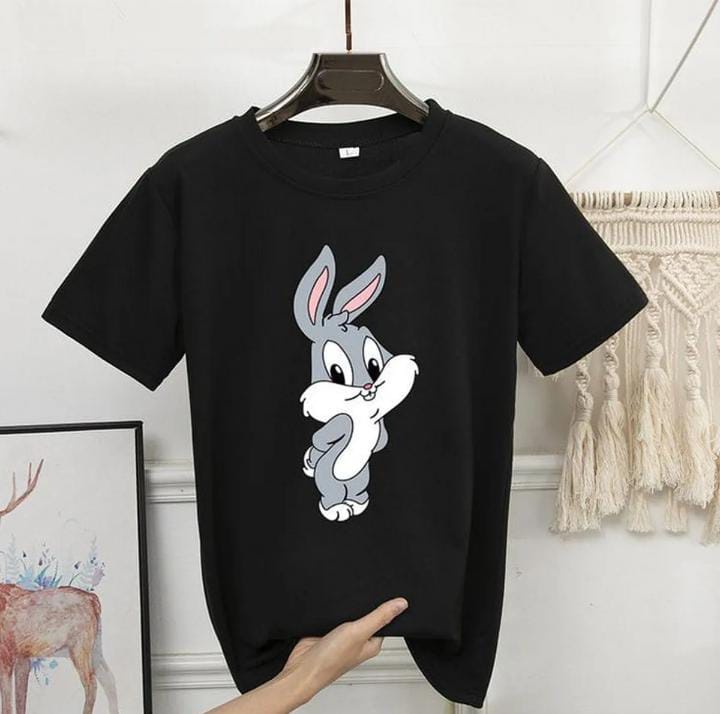 New BUNNY Printed Stylish T Shirt For Girls And Women