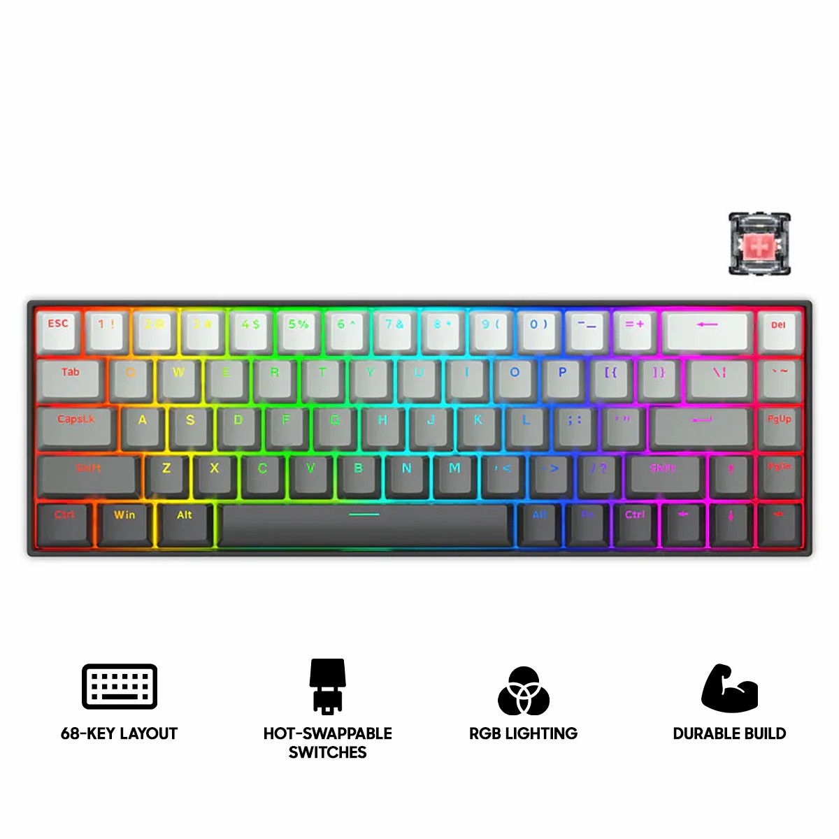 E-YOOSO HZ-68 Wired Rapid 8K Gaming Mechanical Keyboard RGB 68-Keys Hot-Swappable Grey with Pink Magnetic Switches 8000Hz Polling Rate 20 33e2924de0d2f7864371673aeb80c611