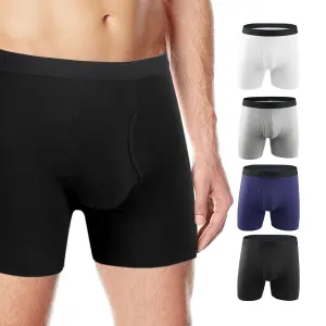 Comfneat Men's Boxer Briefs Cotton Spandex S-XXL Soft Tag Free Underwear