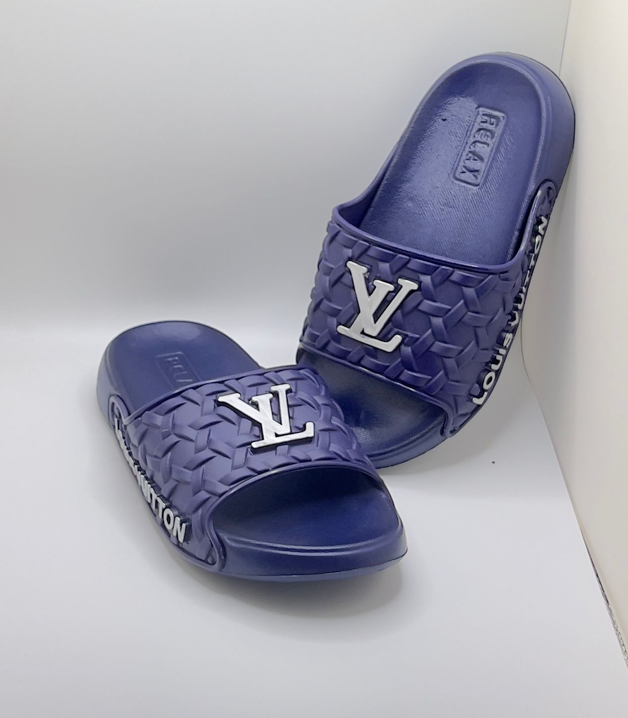 Kids Boys LV-Inspired Logo Slippers | Trendy & Comfortable Slides / Chappal (Age 1.5 – 5 Years)
