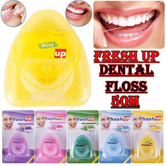 Fresh Up Dental Floss 50m Mint Flavor – Nylon Oral Hygiene Kit, Replaceable, Best Quality Dental Care with Free Shipping