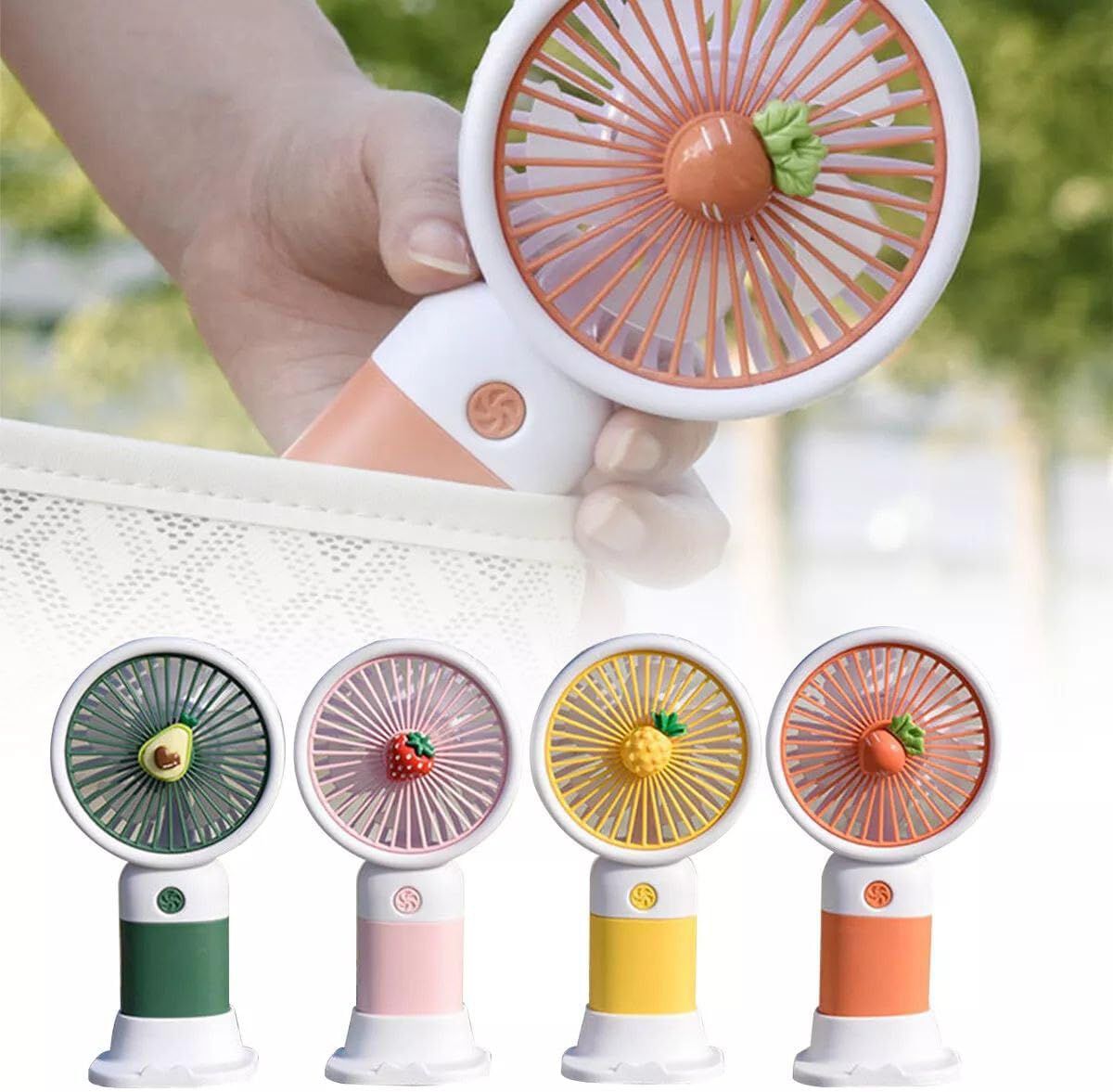Mini Portable USB Fan 3 Speed Cute Handheld Fan | Rechargeable Cooling Fan | Compact Travel Desk & Hand Fan