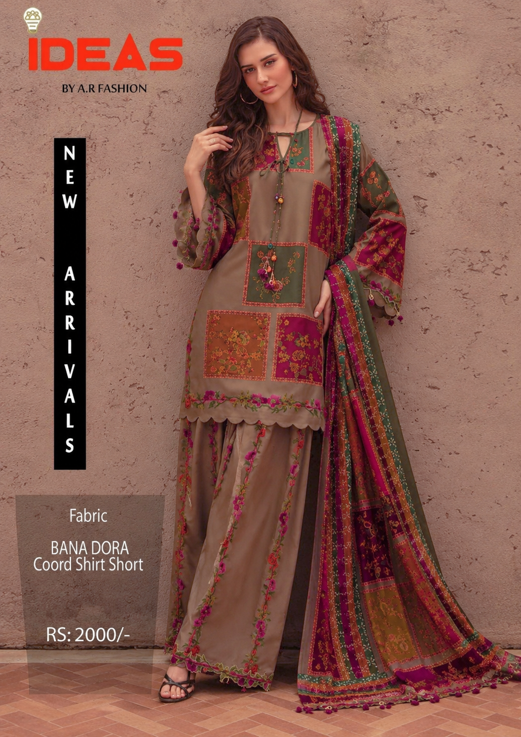 Bana Dora Summer Stitched 2 Piece Kurti & Trouser Suit for Women | Trending Co-Ord Set Dress for Girls | Stylish Swiss Lawn Casual & Party Wear Outfit By Ideas By AR Fashio