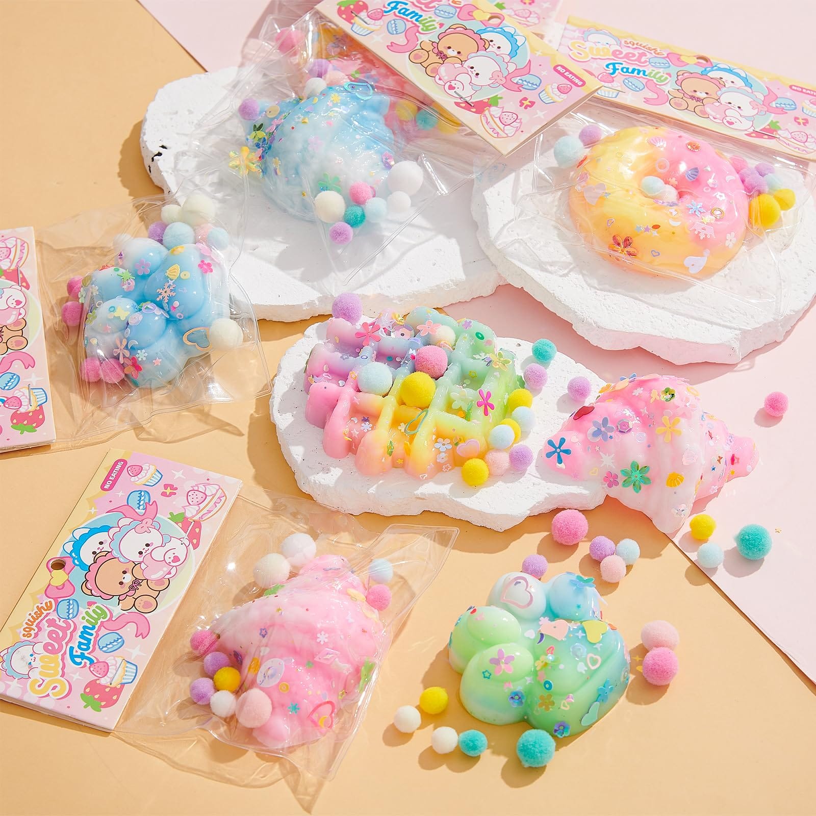 Squishy Cat Paw Squeeze Toy for Kids & Adults | Soft Kawaii Taba Fufu Squishy Waffle & Doughnut Stress Relief Toy | Sensory Fidget Toy Gift (1 PC)