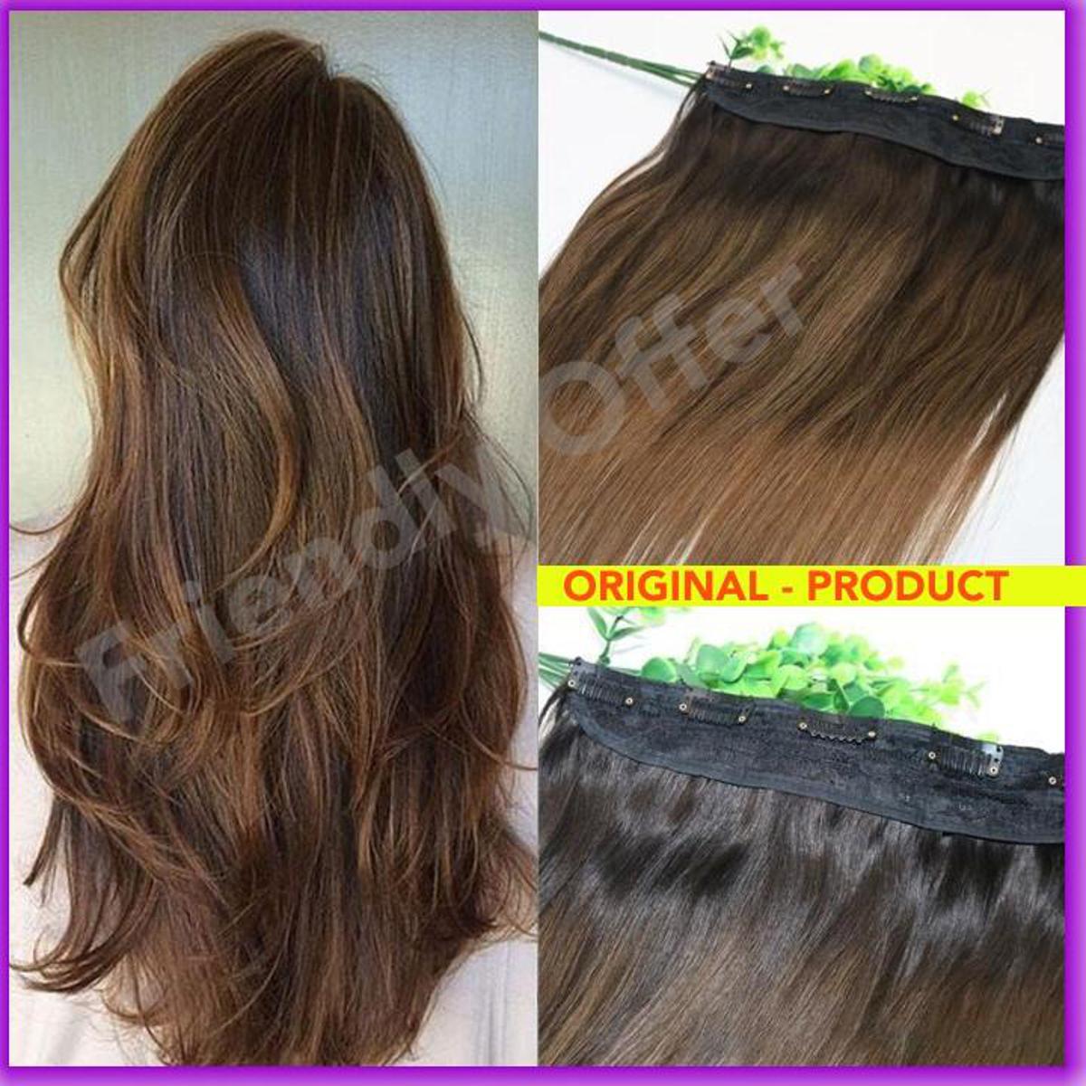 Dark Brown 5 Clips More Hair Volume Wig Straight Hair Extension Clip In Very Fine Usa Imported Quality