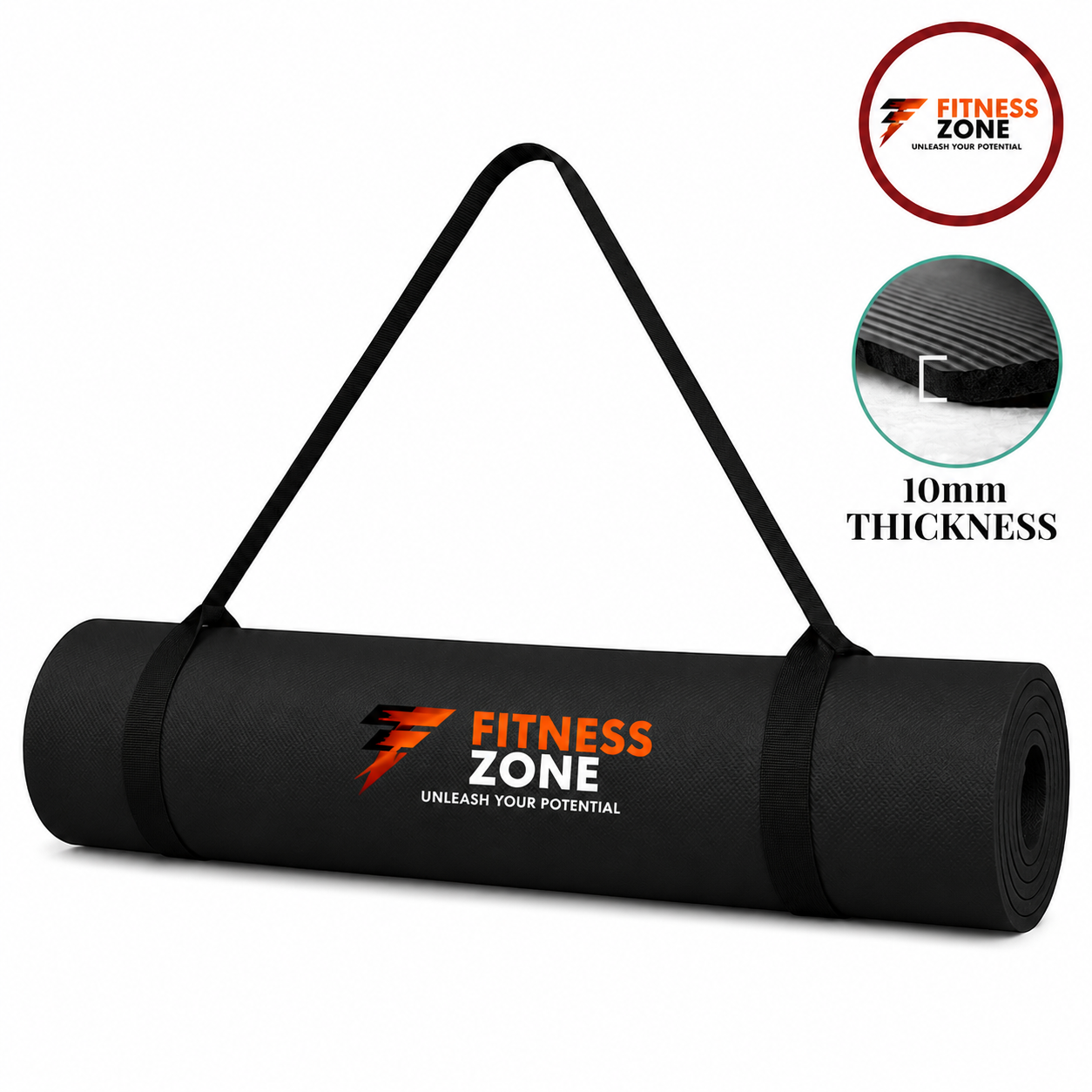 10mm Yoga Mat – Non-Slip, Extra Thick, and Portable  – Premium Comfort & Joint Protection