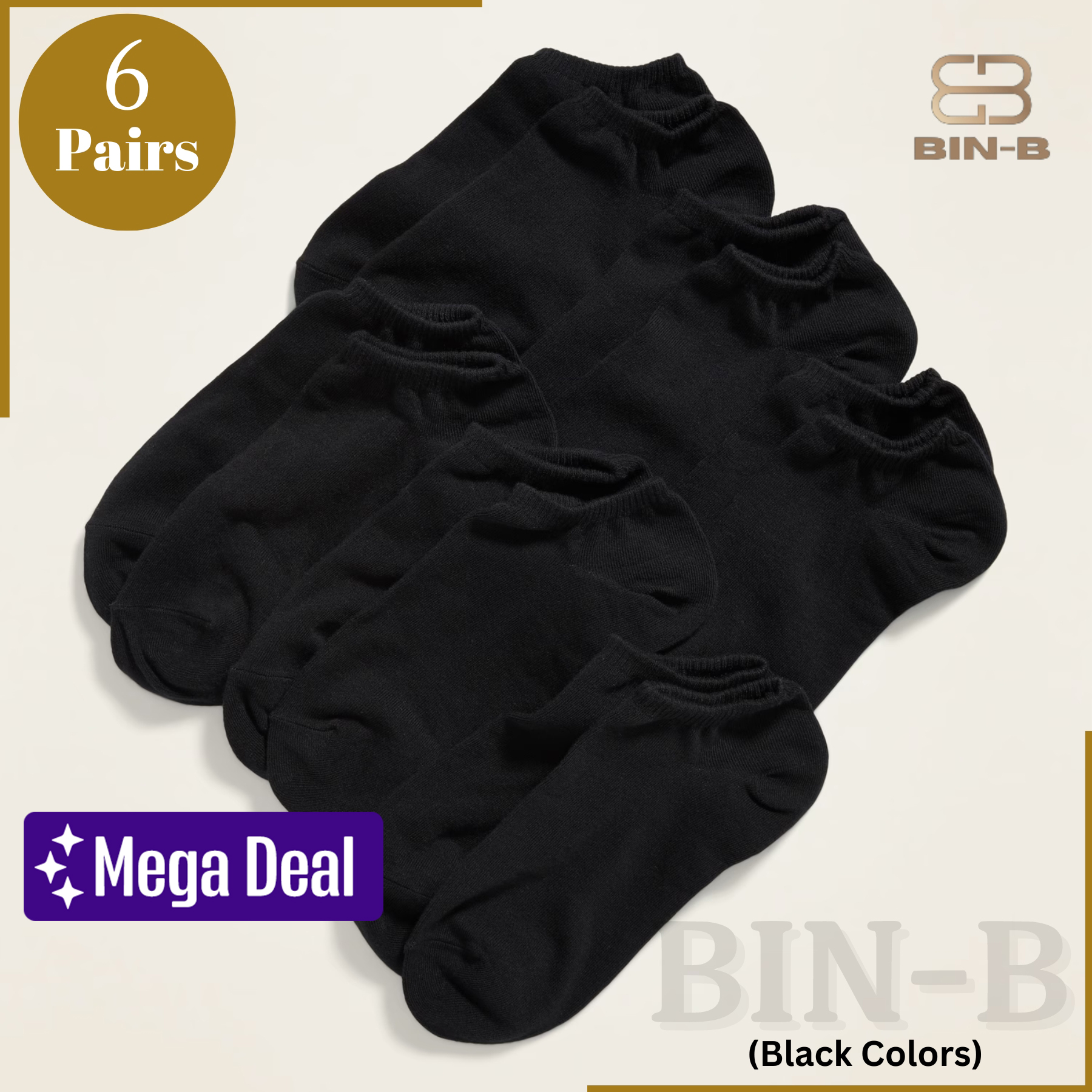 3.6 Pairs Cotton Ankle Socks for Men & Women – 3 Random Colors | No Show Low Cut Socks for Women & Girls – 3 Random Colors
