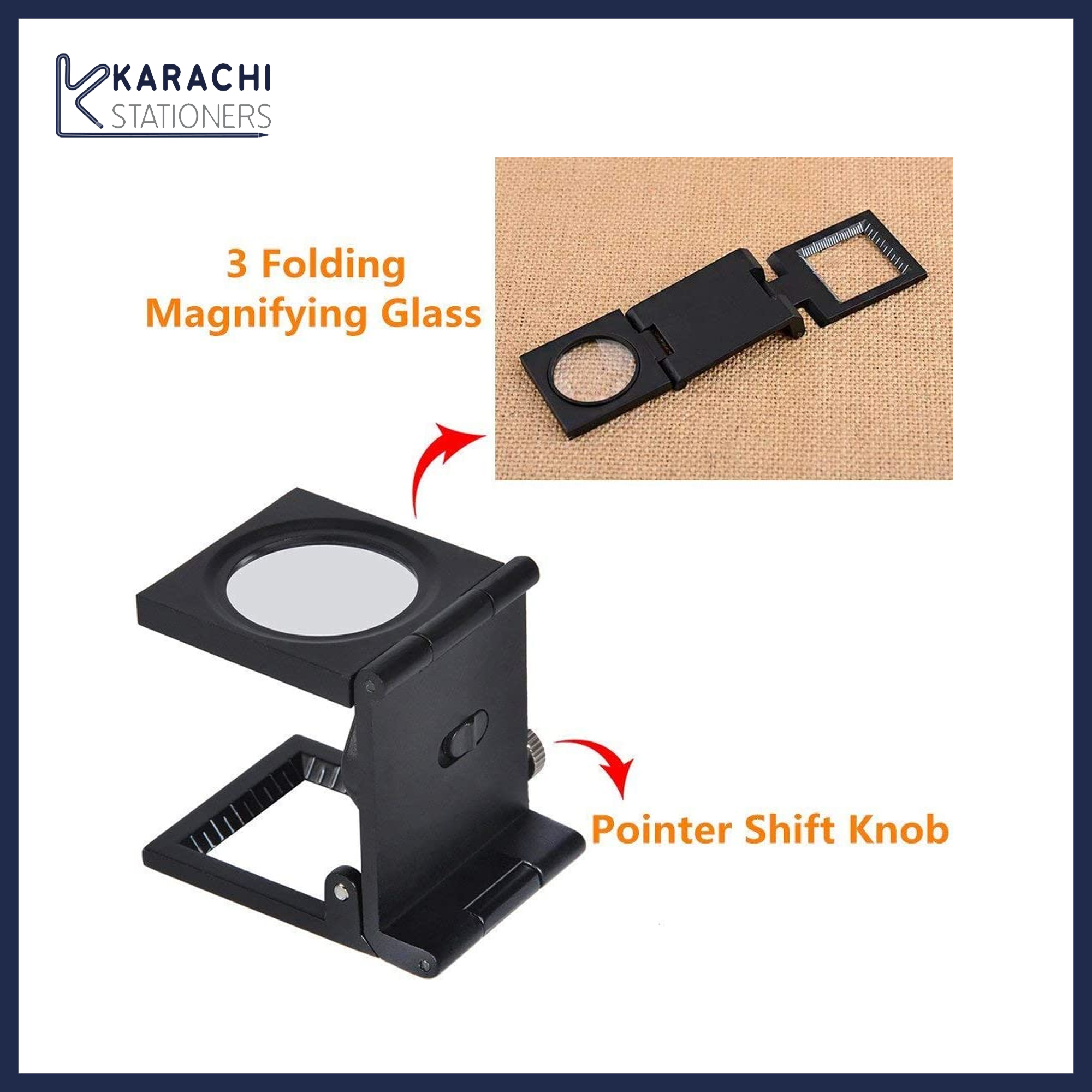 10X Handheld Folding Magnifying Glass - 2.4 Inch Lens With Protective Case For Reading & Hobbies