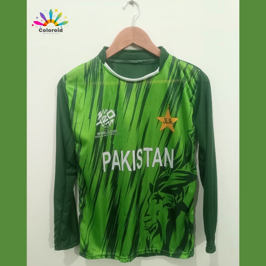 Pakistan Cricket Team T20 Worldcup 2026 Full Sleeves T Shirt for Men & Boys | Pakistan Cricket Jersey | Polyester Cricket T Shirt For Summer