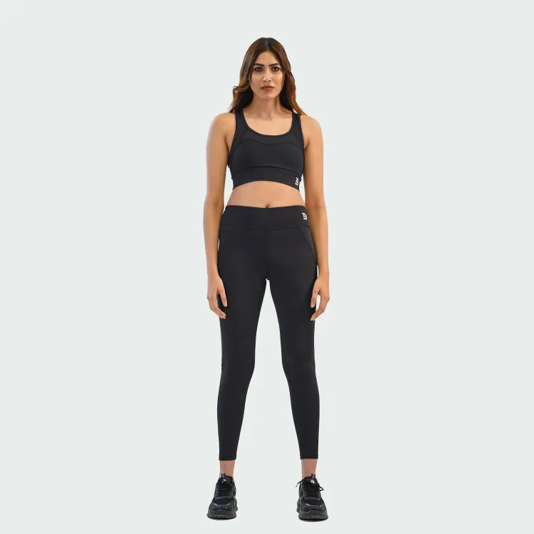 Workout Sets For Women 2 Piece Sport Bra Leggings Outfit Black